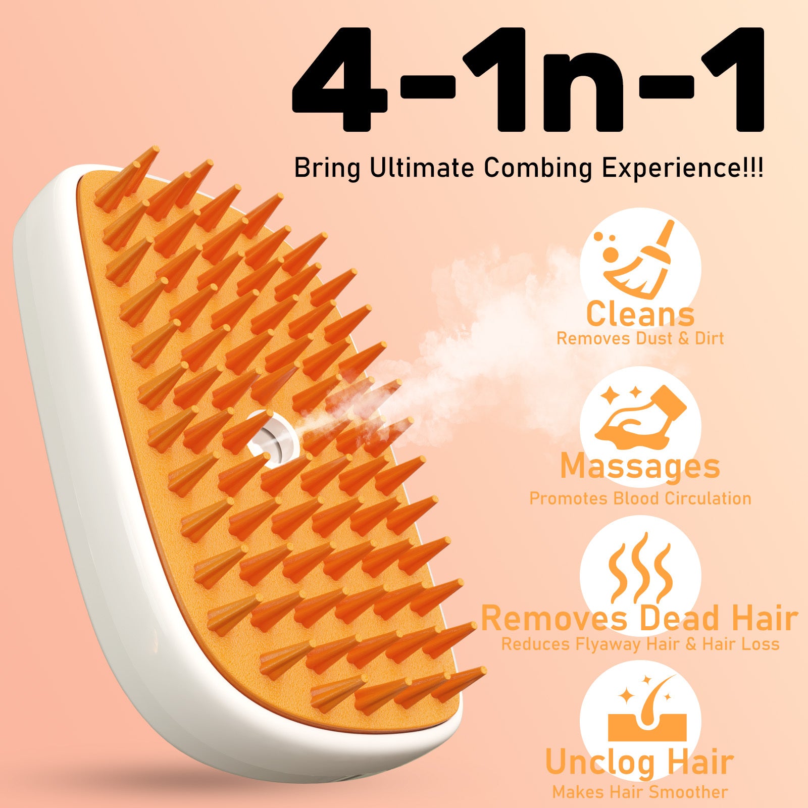 All-In-One Steam Pet Brush – Groom, Calm & Shine Instantly