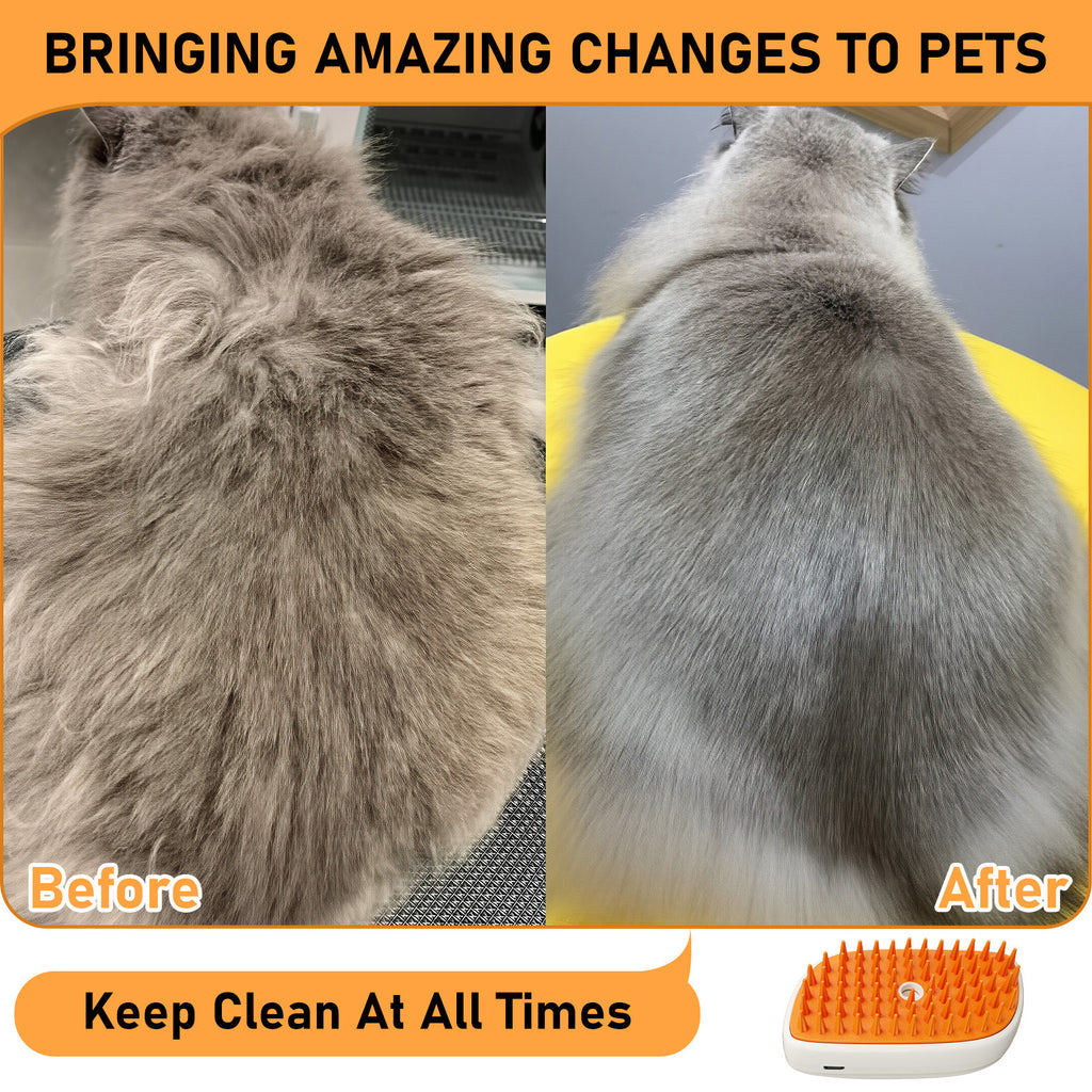 All-In-One Steam Pet Brush – Groom, Calm & Shine Instantly