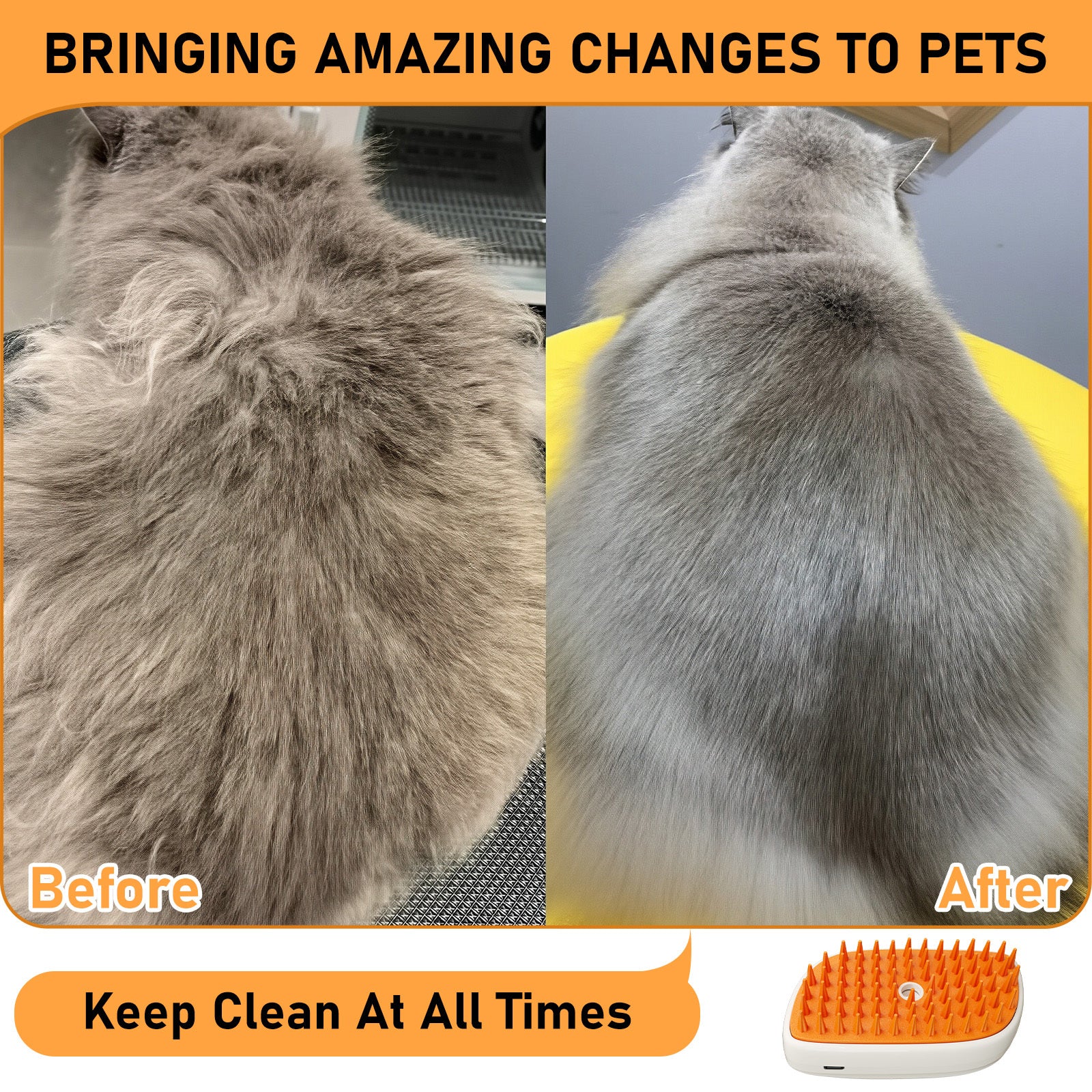 All-In-One Steam Pet Brush – Groom, Calm & Shine Instantly